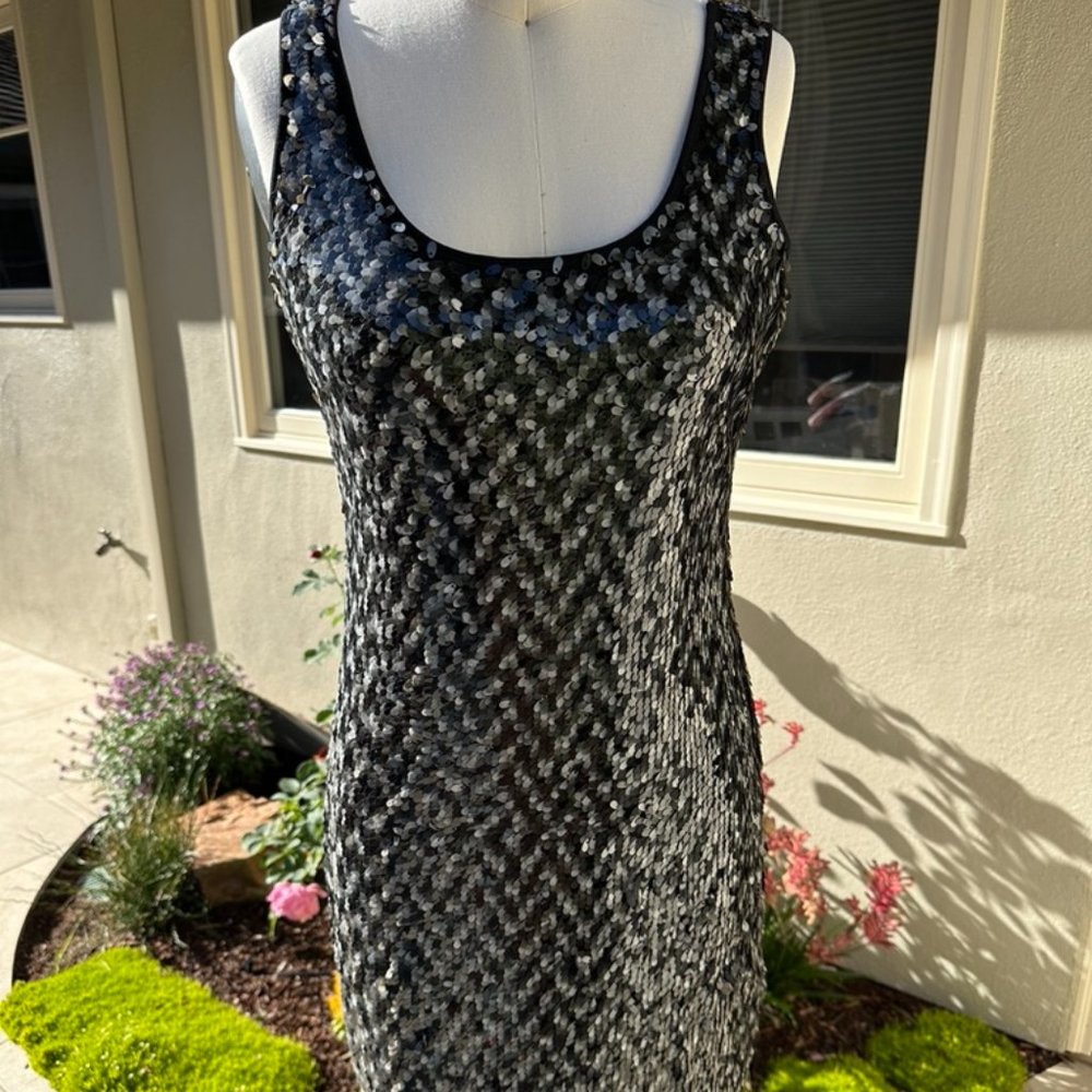 DressCalvin Klein Grey Sequined Cocktail Dress